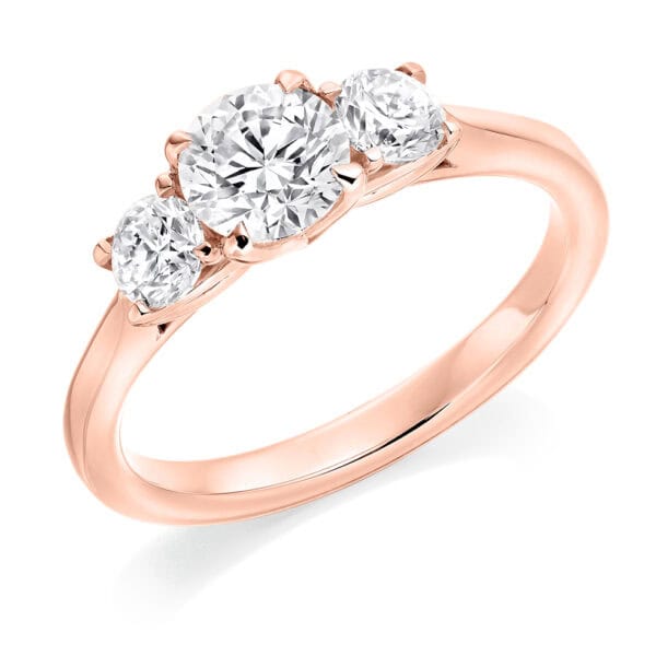 Round Brilliant Trilogy Diamond Engagement Ring - Image 3