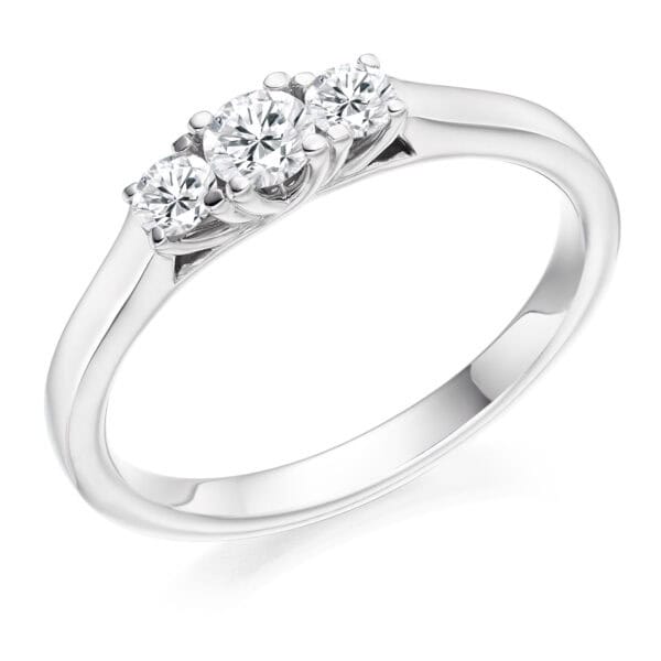 Round Brilliant Trilogy Diamond Engagement Ring