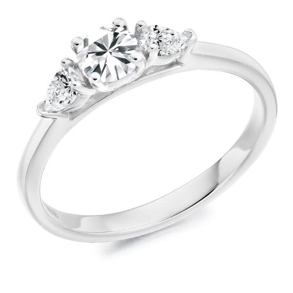 Round Brilliant Trilogy Diamond Engagement Ring