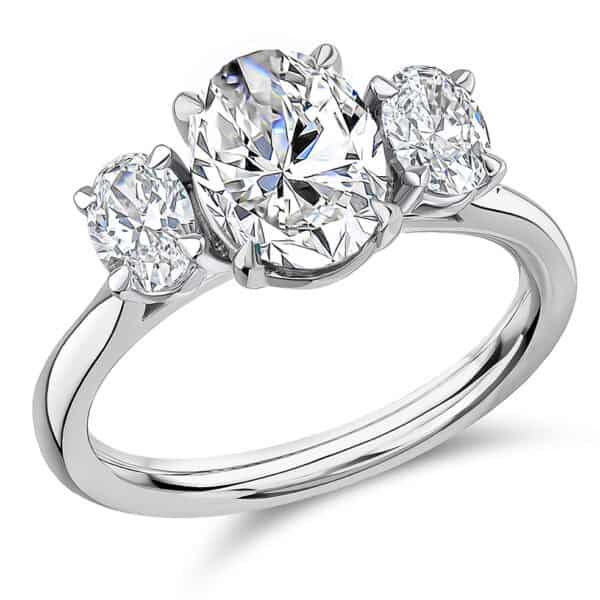 Oval Cut Trilogy Diamond Engagement Ring