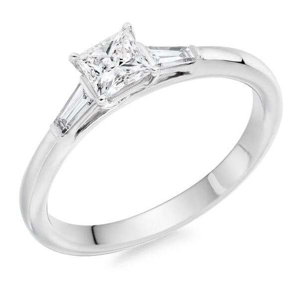 Princess Cut Trilogy Diamond Engagement Ring