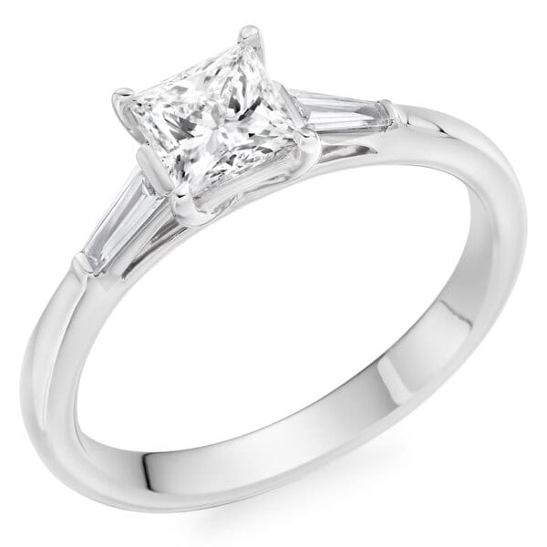 Princess Cut Trilogy Diamond Engagement Ring