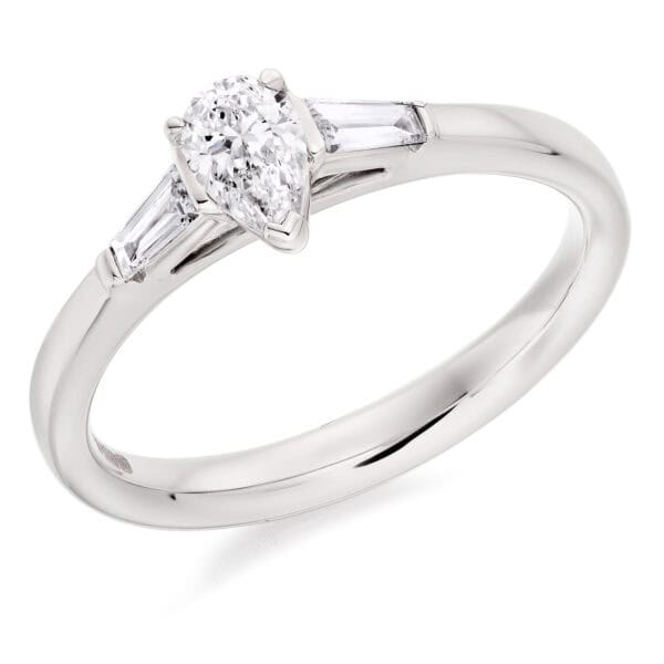 Pear Cut Trilogy Diamond Engagement Ring