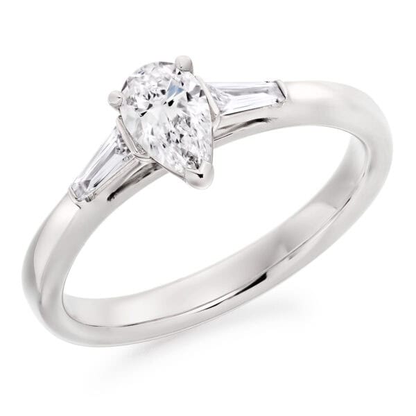 Pear Cut Trilogy Diamond Engagement Ring
