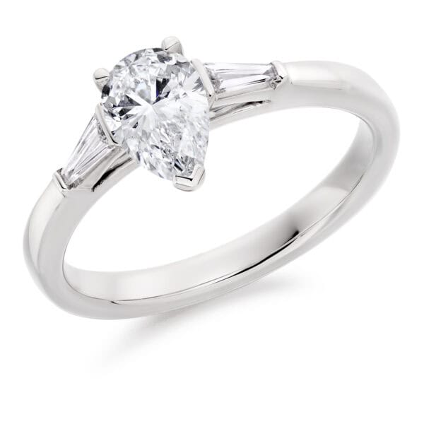 Pear Cut Trilogy Diamond Engagement Ring