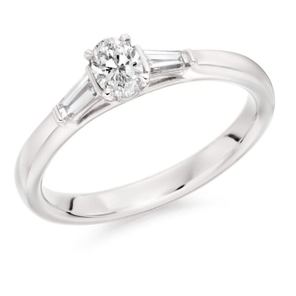 Oval Cut Trilogy Diamond Engagement Ring