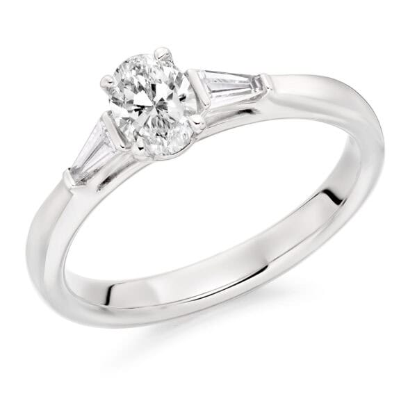Oval Cut Trilogy Diamond Engagement Ring