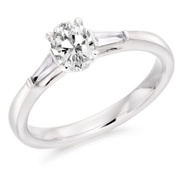 Oval Cut Trilogy Diamond Engagement Ring
