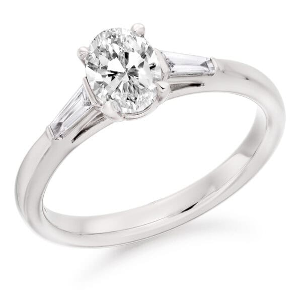 Oval Cut Trilogy Diamond Engagement Ring