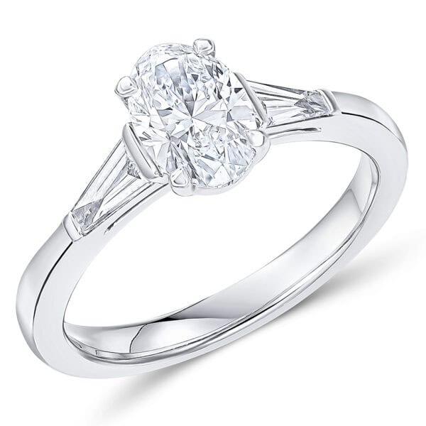 Oval Cut Trilogy Diamond Engagement Ring
