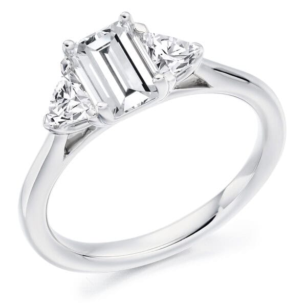 Emerald Cut or Radiant Cut Trilogy Diamond Engagement Ring