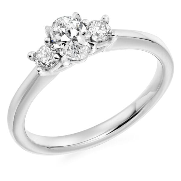 Oval Cut Trilogy Diamond Engagement Ring