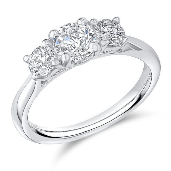 Round Brilliant Trilogy Diamond Engagement Ring