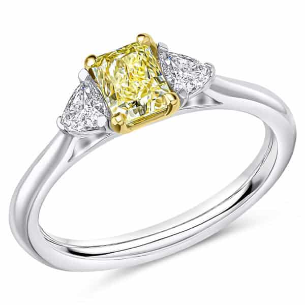 Radiant Cut Trilogy Diamond Engagement Ring