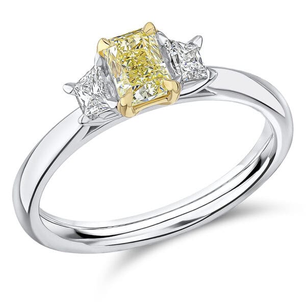 Radiant Cut Trilogy Diamond Engagement Ring