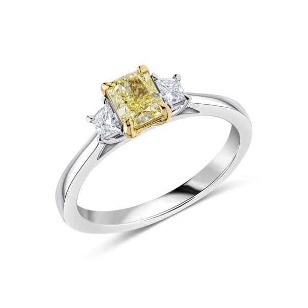 Radiant Cut Trilogy Diamond Engagement Ring