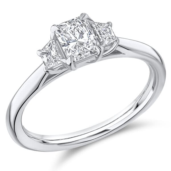 Radiant Cut Trilogy Diamond Engagement Ring