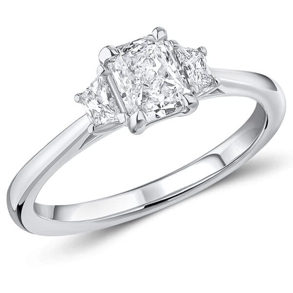 Radiant Cut Trilogy Diamond Engagement Ring