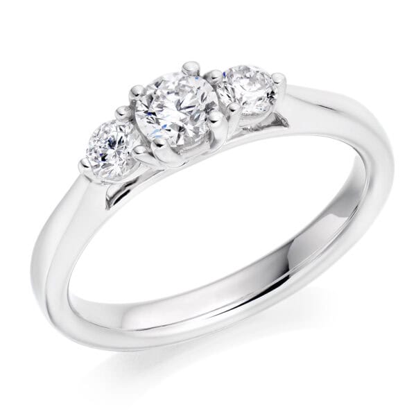 Round Brilliant Trilogy Diamond Engagement Ring