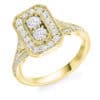 Double Round Brilliant Halo 0ct Diamond Engagement Ring with Diamond Set Shoulders - Image 2