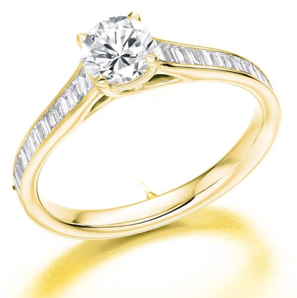 Round Brilliant Solitaire 0.33ct Diamond Engagement Ring with Diamond Set Shoulders - Image 2