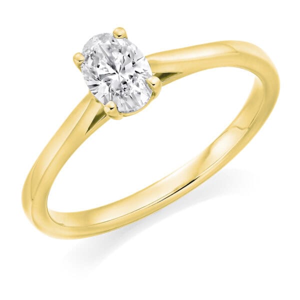 Oval Cut Solitaire 0.4ct Diamond Engagement Ring - Image 2