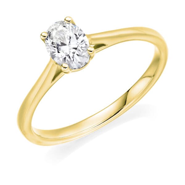 Oval Cut Solitaire 0.5ct Diamond Engagement Ring - Image 2