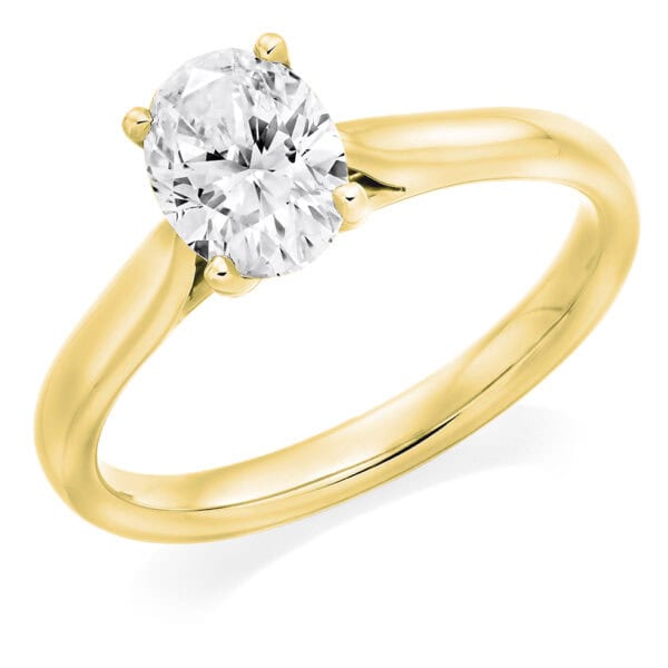 Oval Cut Solitaire 1ct Diamond Engagement Ring - Image 2