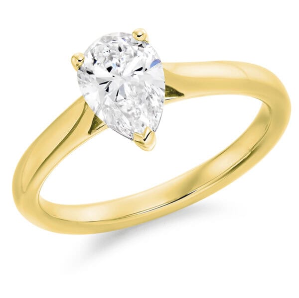 Pear Cut Solitaire 1ct Diamond Engagement Ring - Image 2