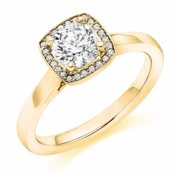 Cushion Cut Halo 0.7ct Diamond Engagement Ring - Image 2