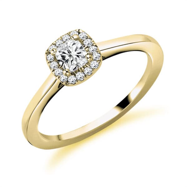 Cushion Cut Halo 0.25ct Diamond Engagement Ring - Image 2