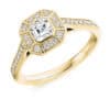 Asscher Cut Halo 0.5ct Diamond Engagement Ring with Diamond Set Shoulders - Image 2