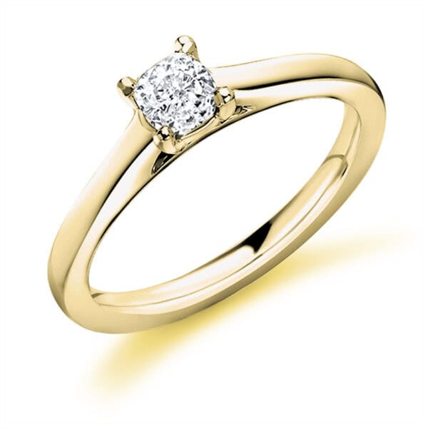 Cushion Cut Solitaire 0.33ct Diamond Engagement Ring - Image 2