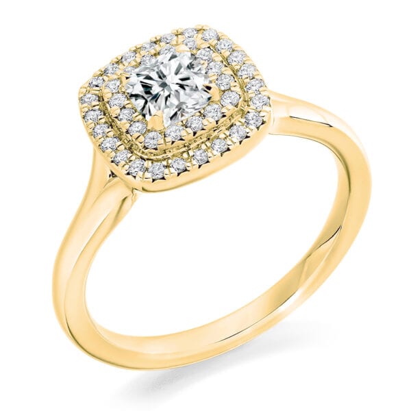 Cushion Cut Halo 0.4ct Diamond Engagement Ring - Image 2