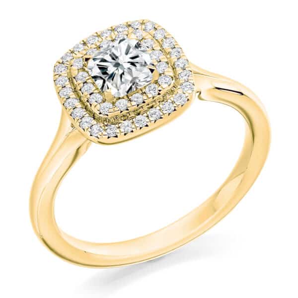 Cushion Cut Halo 0.5ct Diamond Engagement Ring - Image 2