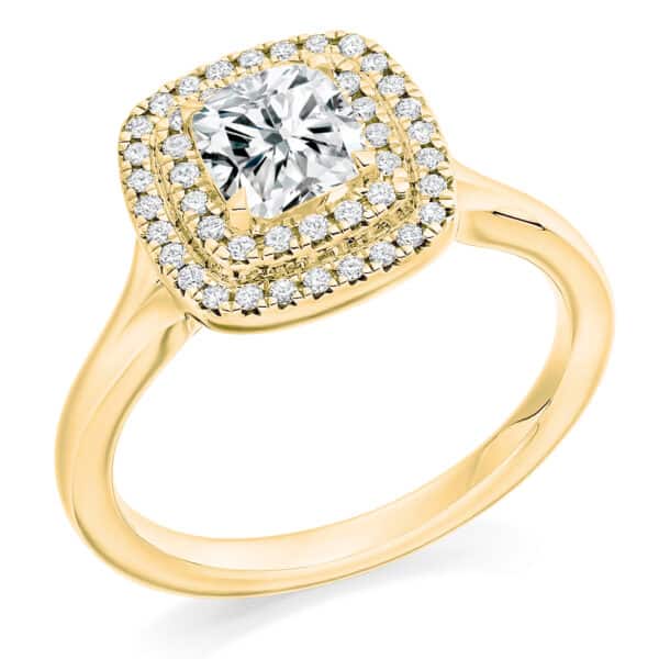 Cushion Cut Halo 1ct Diamond Engagement Ring - Image 2