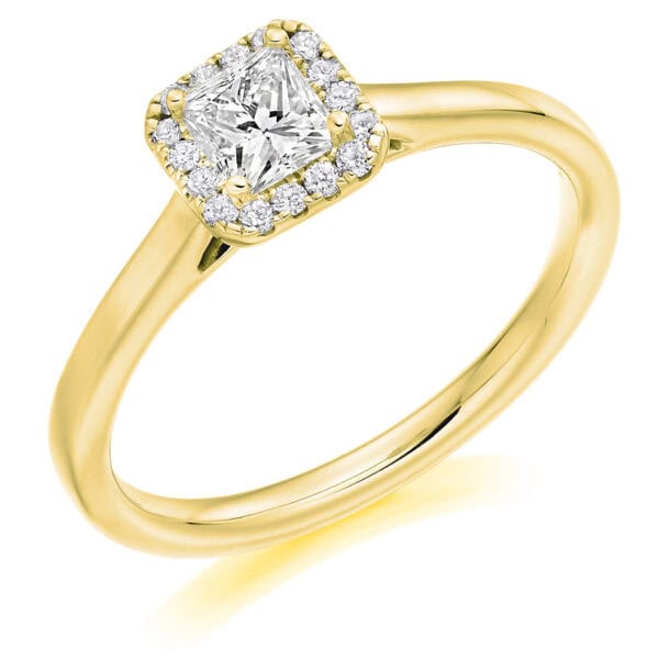 Princess Cut Halo 0.33ct Diamond Engagement Ring - Image 2
