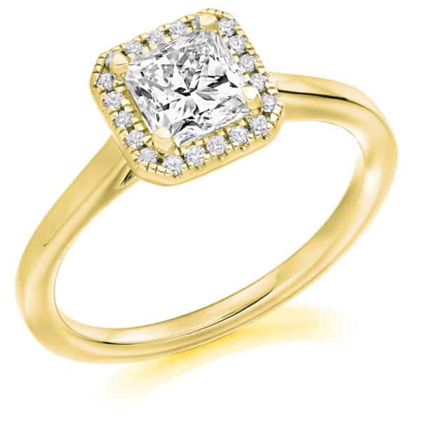 Princess Cut Halo 0.75ct Diamond Engagement Ring - Image 2
