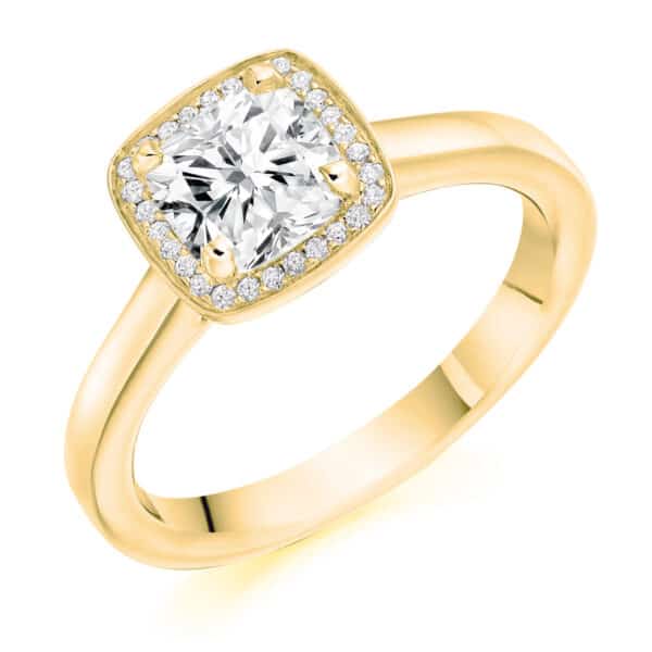 Cushion Cut Halo 1ct Diamond Engagement Ring - Image 2