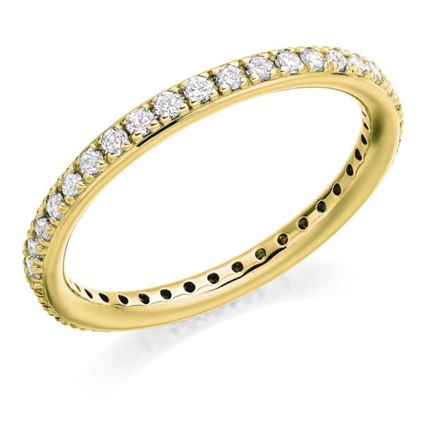 Claw Set, Round Brilliant Diamond Eternity Ring with 100% Diamond Coverage, 2.1 mm Width - Image 2