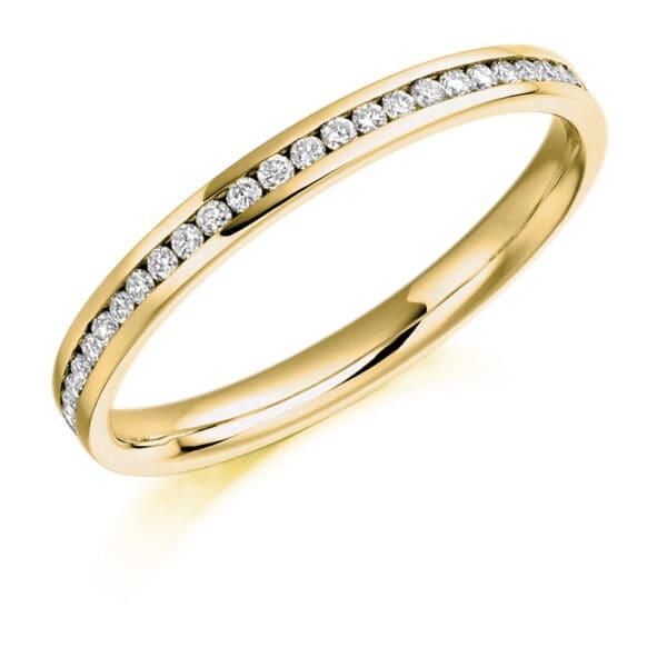 Channel Set, Round Brilliant Diamond Eternity Ring with 100% Diamond Coverage, 2.2 mm Width - Image 2