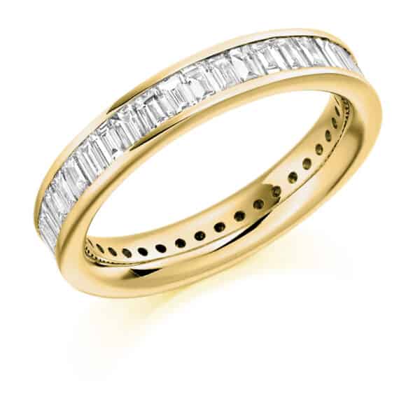 Baguette Cut Diamond Eternity Style Ring, Channel Set with 100% Diamond Coverage, 3.9mm 2 Carat Total Diamond Weight - Image 2