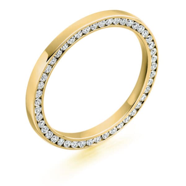 Round Brilliant Diamond Eternity Style Ring, Side Diamond Channel Set with 100% Diamond Coverage, 2.1mm 0.4 Carat Total Diamond Weight - Image 2