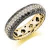 Black Diamond and Diamond Round Brilliant Pavé Set Full Eternity Ring with 100% Diamond Coverage - Image 2