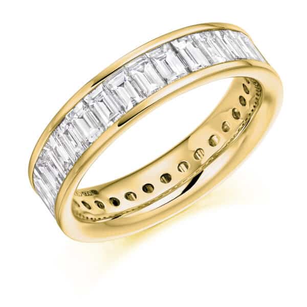 Baguette Cut Diamond Eternity Style Ring, Channel Set with 100% Diamond Coverage, 5mm 3 Carat Total Diamond Weight - Image 2