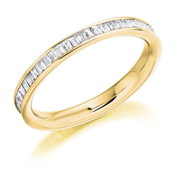 Baguette Cut Diamond Eternity Style Ring, Channel Set with 100% Diamond Coverage, 2.7mm 0.8 Carat Total Diamond Weight - Image 2