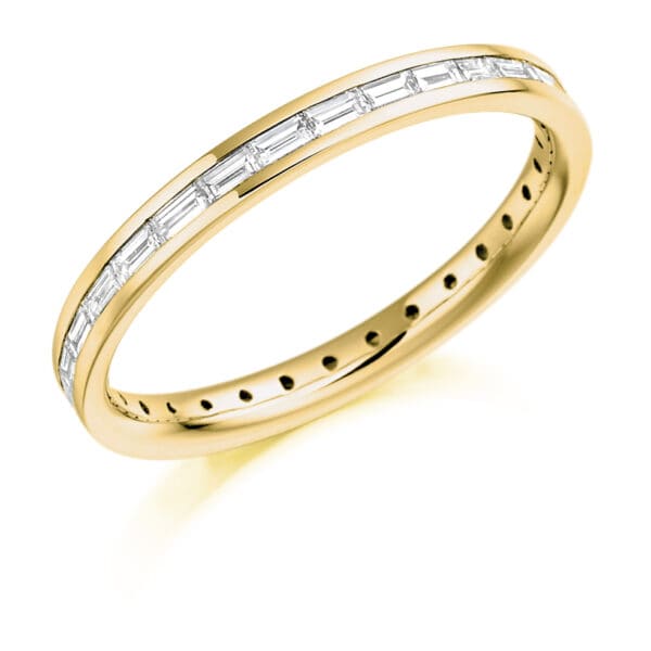 Baguette Cut Diamond Eternity Style Ring, Channel Set with 100% Diamond Coverage, 2.4mm 0.6 Carat Total Diamond Weight - Image 2