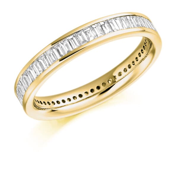 Baguette Cut Diamond Eternity Style Ring, Channel Set with 100% Diamond Coverage, 3.3mm 1.25 Carat Total Diamond Weight - Image 2