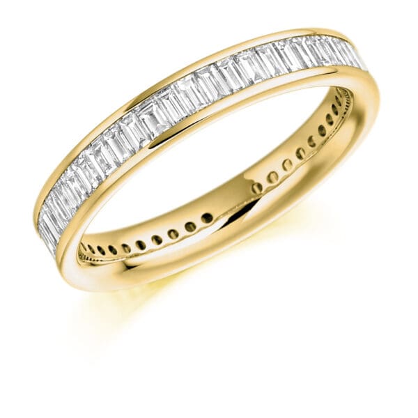 Baguette Cut Diamond Eternity Style Ring, Channel Set with 100% Diamond Coverage, 3.5mm 1.5 Carat Total Diamond Weight - Image 2