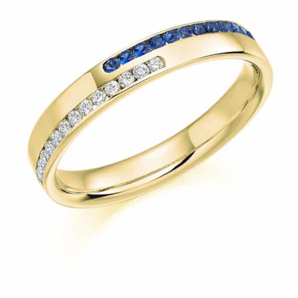 Round Brilliant Diamond  Double Row Micro Claw Half Eternity Ring with 30% Coverage - Image 2